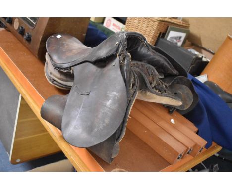 Two Vintage Leather Saddles, Both In Need of Substantial Restoration 