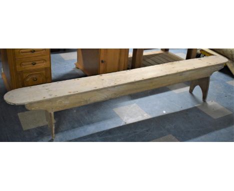 A Vintage Long Pine Bench, Has Been Woodwormed, 244cm Long 