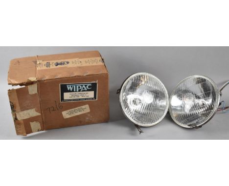A Pair of Vintage Wipac Car Spot lights, 16cm Diameter 