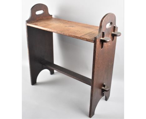 An Edwardian Single Shelf Unit with Two Carrying Handles, 54cm Wide 