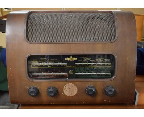 A Vintage Ambassador Radio, Case Wormed, has Been Treated, 51cm wide 