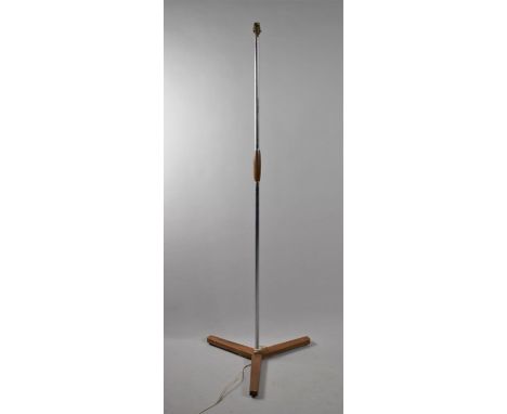 A 1970's Teak and Chrome Standard Lamp 