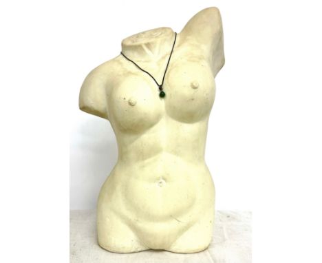 White bust with apple chain, height of bust 15 inches 