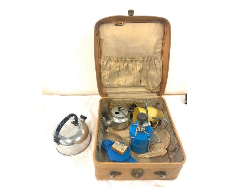 Selection of vintage camping equipment 