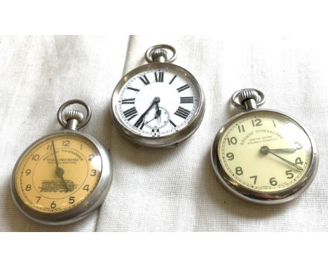 Selection 3 vintage railway pocket watches, all untested 