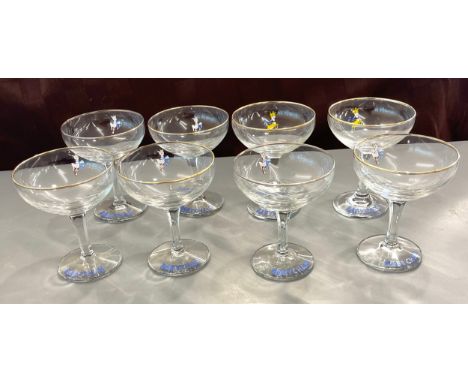 Set 6 vintage Babycham glasses, plus 2 other Babycham glasses 