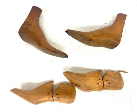 Selection of vintage wooden shoe lasts 