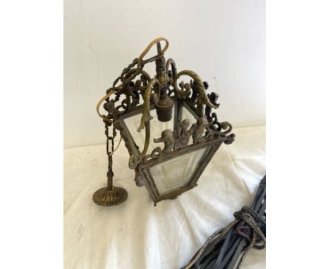 Antique brass ornate detail porch light 