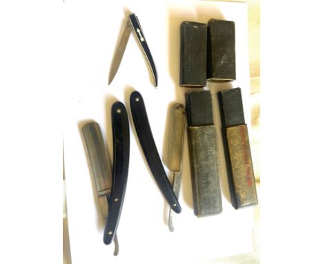 2 Vintage cased barber razors, plus one another 