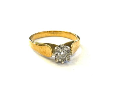 vintage 18ct gold diamond solitaire ring 