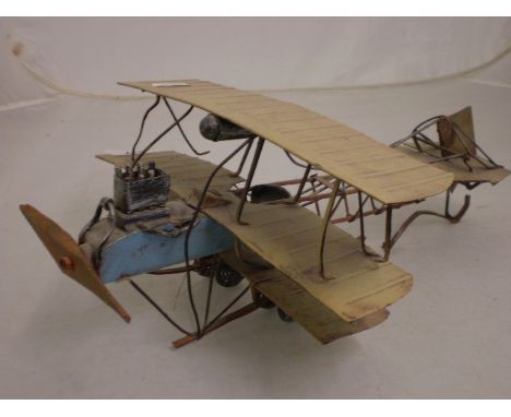 VINTAGE HAND MADE MODEL OF A PLANE 35CM LONG