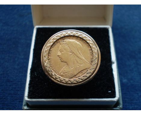HALF SOVEREIGN IN 9ct RING MOUNT 1900