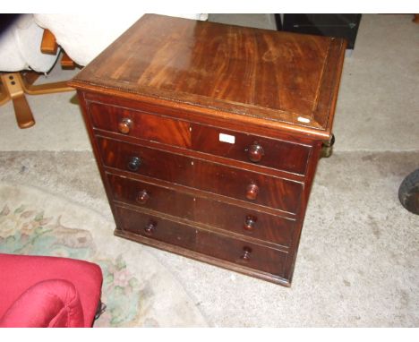 VICTORIAN MAHOGANY COMMODE CHEST CONVERTED TO STORAGE TRUNK