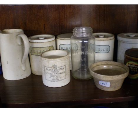 9 VINTAGE KITCHENALIA PIECES TO INC JARS, JUGS AND BOWLS ETC..