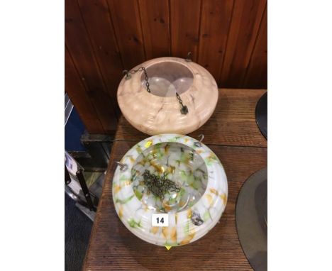 Two decorative hanging glass light shades. Contactless collection is strictly by appointment on Thursday, Friday and Saturday