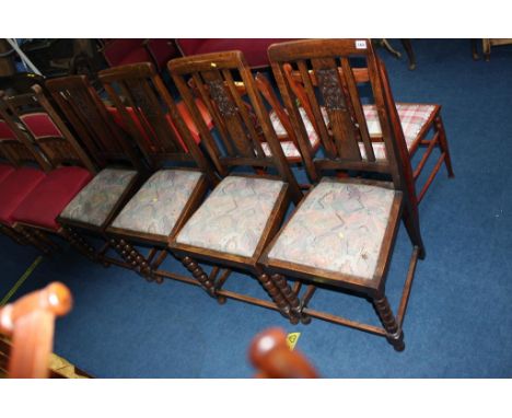 Set of four bobbin twist dining chairs. Contactless collection is strictly by appointment on Thursday, Friday and Saturday on