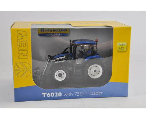 Universal Hobbies 1/32 New Holland T6020 Tractor with 750TL Loader. M in E Box.