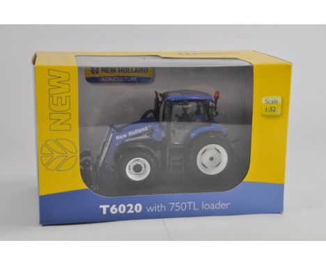 Universal Hobbies 1/32 New Holland T6020 Tractor with 750TL Loader. M in E Box.
