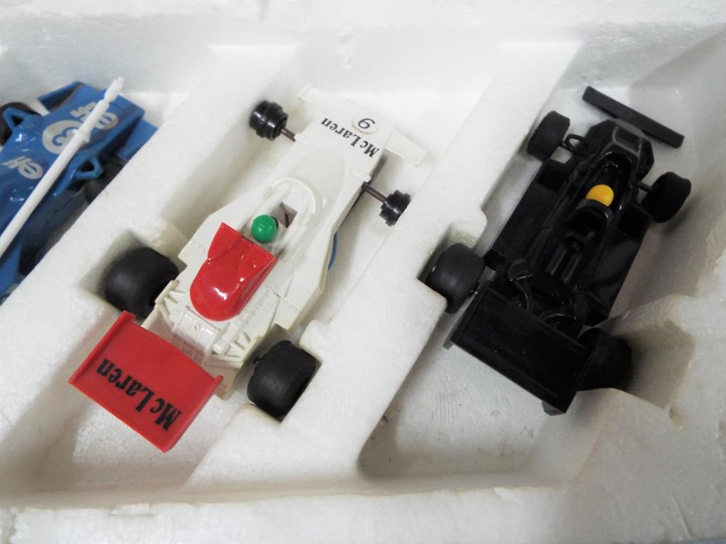 Scalextric 600 Four Lane electric model racing set with four cars