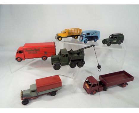 Dinky Toys - a collection of seven model commercial motor vehicles comprising recovery tractor # 199, telephone service van #