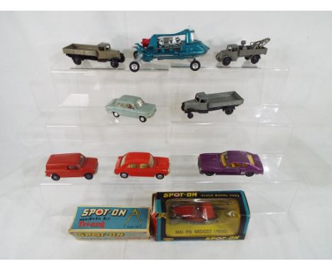 Diecast Models - A collection of diecast model motor vehicles by Dinky to include, Joe's car, 2 Dinky flatbed trucks, a Dinky