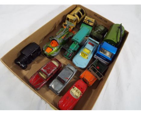 Dinky - a collection of diecast model motor vehicles by Dinky to include a Bedford Truck, a Landrover with driver, a Daimler 