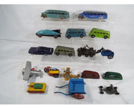 Diecast - a collection of seventeen model motor vehicles predominantly diecast to include motor-cycles, buses, military vehic