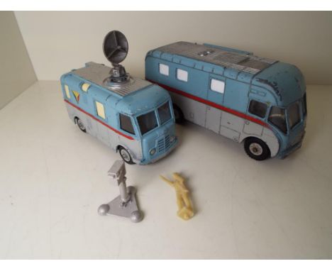 Dinky Supertoys - a Transmitter Van with aerial, a replacement ABC TV camera, stand and cameraman # 988, and a Mobile Control