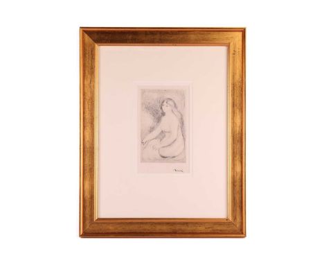 After Pierre-Auguste Renoir (French, 1841 - 1919), 'Baigneuse Assise', stamped signature to the margin, soft ground etching, 