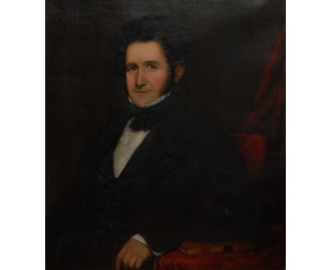 English School (19th century)Portrait of a Victorian Gentleman, wearing a black jacket and neckerchiefoil on  canvas, 75cm x 