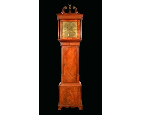 A George III longcase clock, 34cm square brass dial inscribed William Watson, Roman and Arabic numerals, subsidiary seconds d