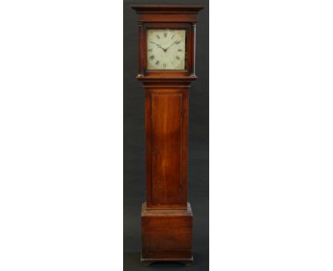 A George III oak longcase clock, square painted dial inscribed Jno. Easton, Petworth, Roman and subsidiary Arabic numerals, t