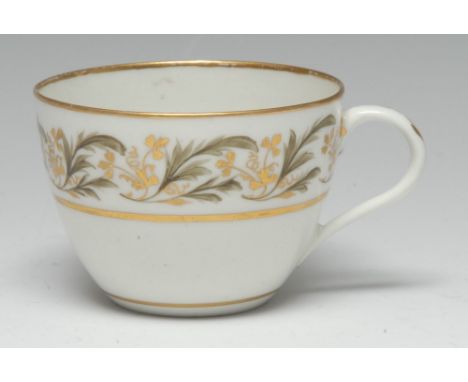 A Pinxton Bute-shaped teacup, pattern 275, 5.7cm high, c. 1800 Condition Report: Good condition with just some very, very lig