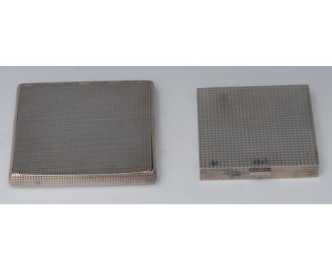Royal Interest - a rectangular silver cigarette case, boldly engine turned the inner cover inscribed East Africa, Sept 21st -