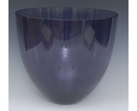 A large Orrefors amethyst bowl, designed by Lena Bergström 29cm high, 31.5cm diam, 2005Provenance: From the Estate of Lady El