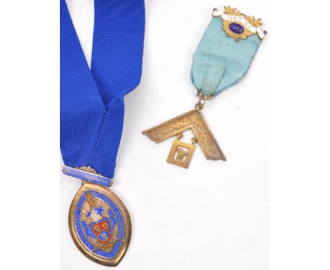 Two 20th century hallmarked silver jewels / medals to include an enamelled Past Chairman medal for Hotel Catering and Institu