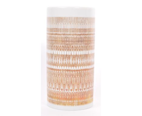 A late contemporary 20th century German designer Studio-Linie design vase by&nbsp;Rosenthal. A tall cylindrical shaped vase w