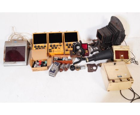 A collection of 20th century scientific photographic and laboratory equipment to include two Ilford light boxes, a&nbsp;Zeiss
