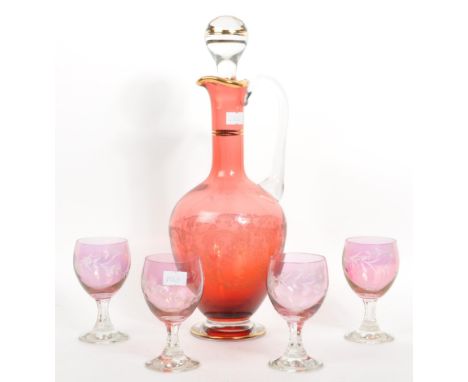 Crystal Decanter with 2 Crystal Glasses from RCR, Italy, 1970s, Set of 3  for sale at Pamono