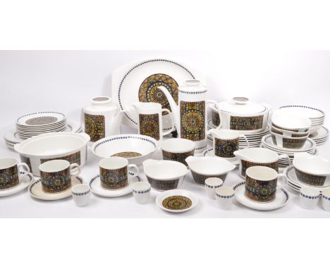 A J&amp;G Meakin, Staffordshire, England retro dinner &amp; tea service in the studio pattern. The set comprising, meat platt