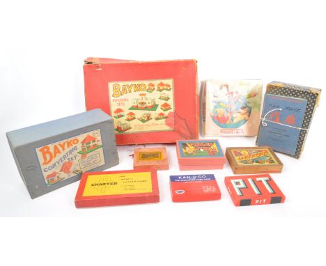 A collection of early 20th century games to include Bayko converting set, Bayko converting set,&nbsp; Rupert puzzle, PIT, Tid