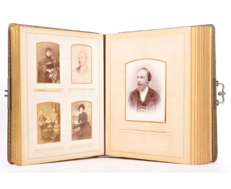 A 19th century Victorian and early 20th Century era album of carte de visite portrait photographs of the Ractliffe family wit
