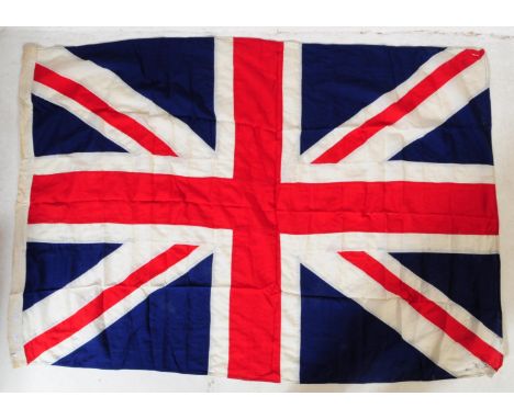 A vintage 20th century 1970s Post Second World War British Army / Navy Union flag / Union Jack flag. The flag carrying the 'a