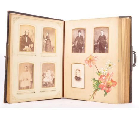 A late 19th century Victorian and early 20th Century era album of carte de visite portrait photographs. Photographers names s