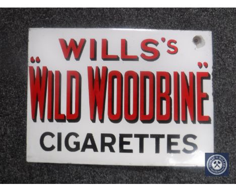 An early 20th century double sided enamel sign "Wills Star Cigarettes" and "Wills Woodbine Cigarettes" 