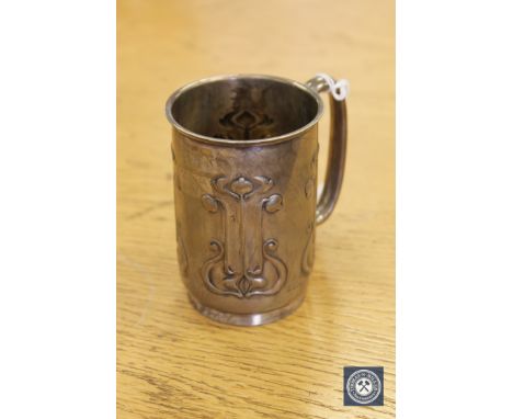 An Art Nouveau silver tankard, maker R&amp;B, height 10cm CONDITION REPORT: 145g