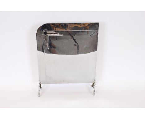 An Art Deco chrome fire screen, 59cm high