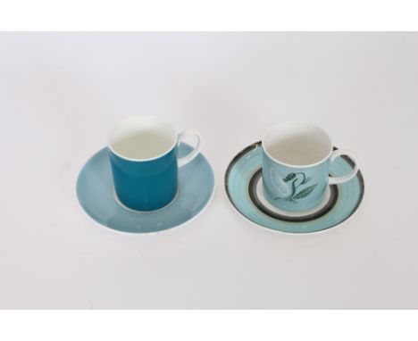 Six Wedgwood Susie Cooper design coffee cans and saucers; and six Susie Cooper coffee cans and seven saucers 
