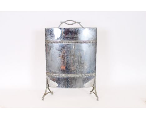 An Art Deco chromed fire screen, 72cm high in extremes