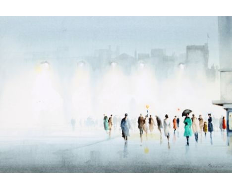 Phillip Gardner 1922 - 1986, watercolour entitled "London Light and Shade", 25cm x 36cm with info verso  